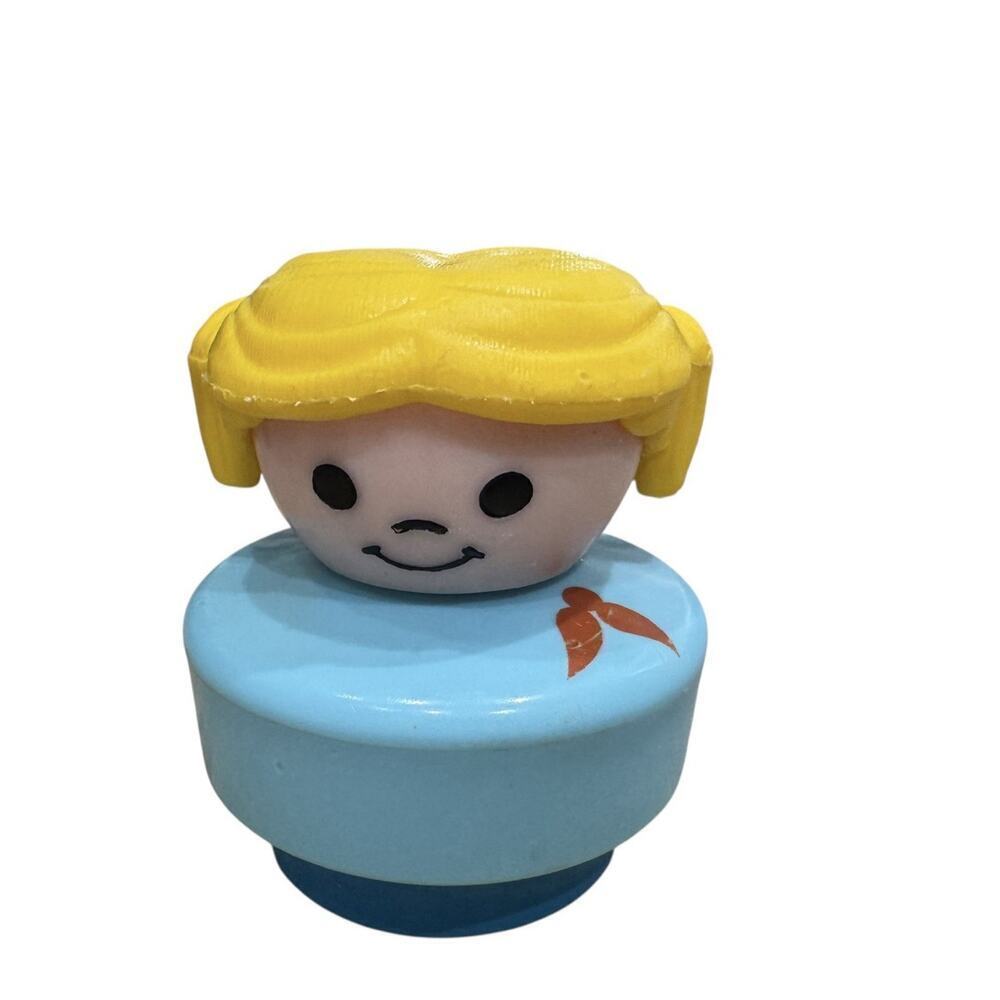 Vintage Fisher Price Little People Blonde Girl Chunky Figure